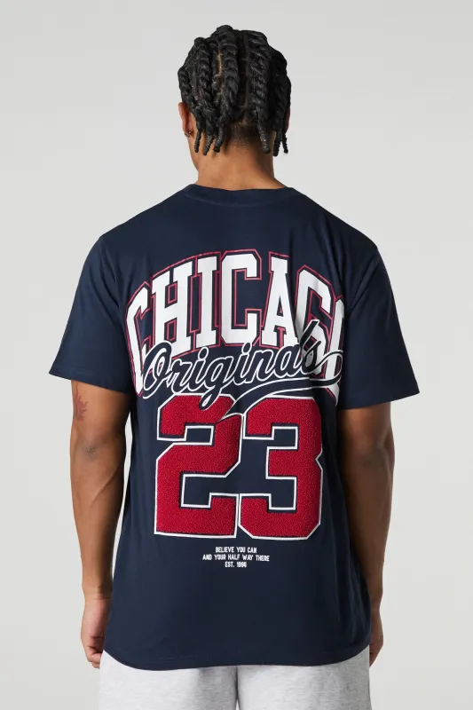 Chicago Chenille Embroidered Graphic T-Shirt sold by Urban Planet