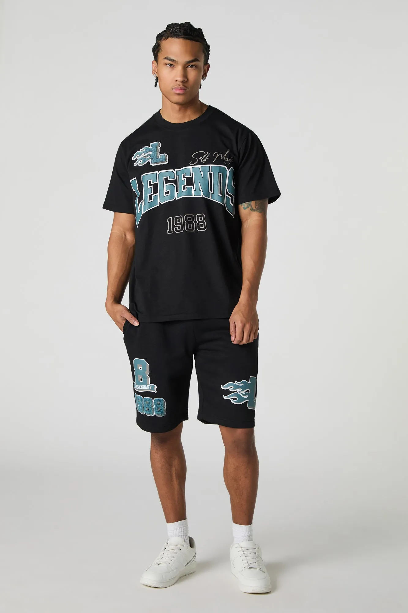 T-shirt avec motif brodé Legends en chenille sold by Urban Planet product image thumbnail 3