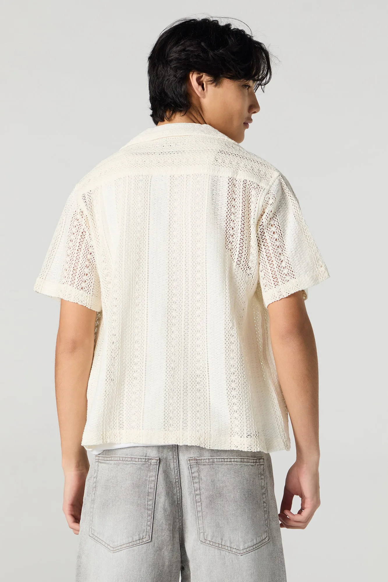 Textured Open Knit Button-Up Top sold by Urban Planet product image thumbnail 2