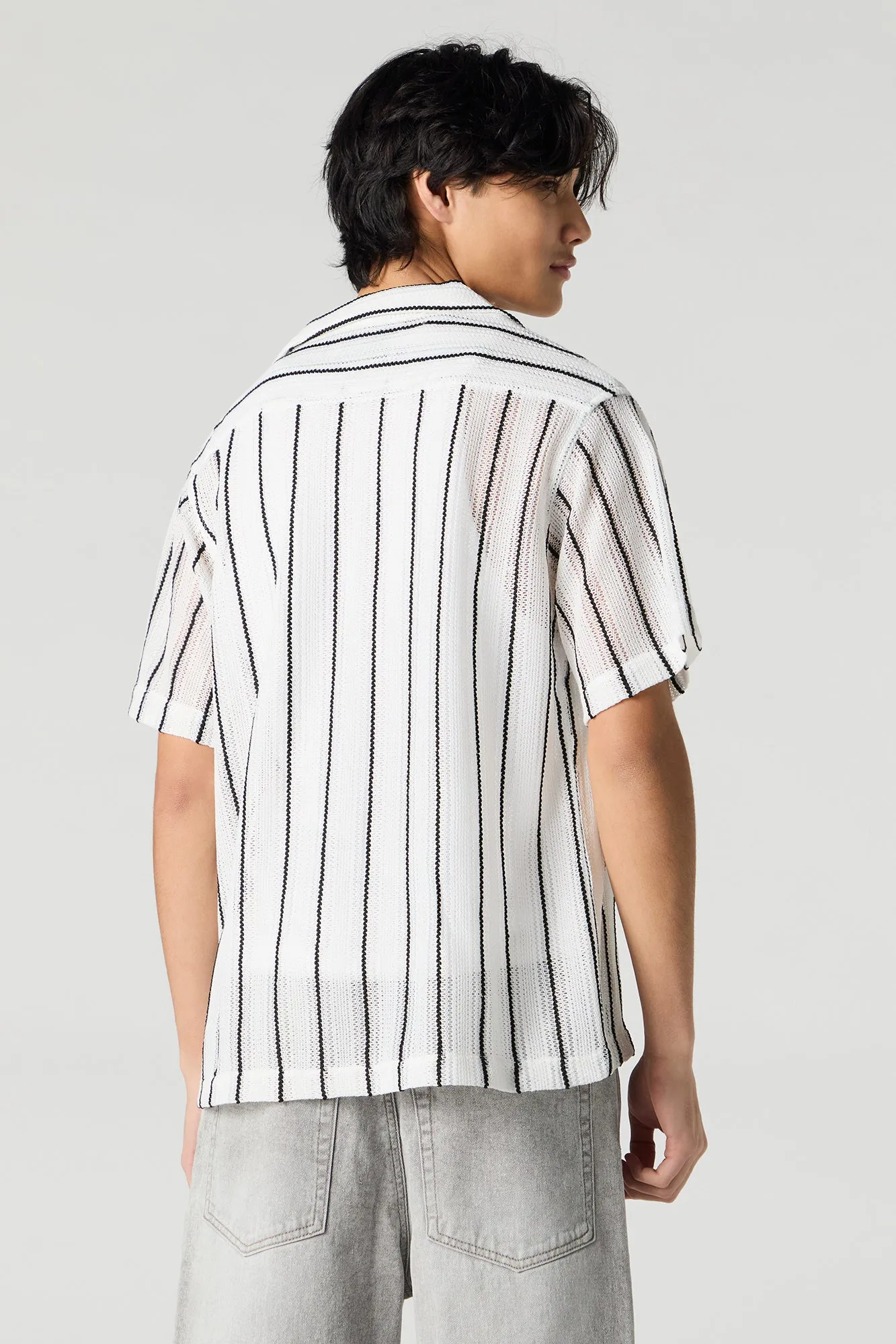 Textured Open Knit Button-Up Top sold by Urban Planet product image thumbnail 5