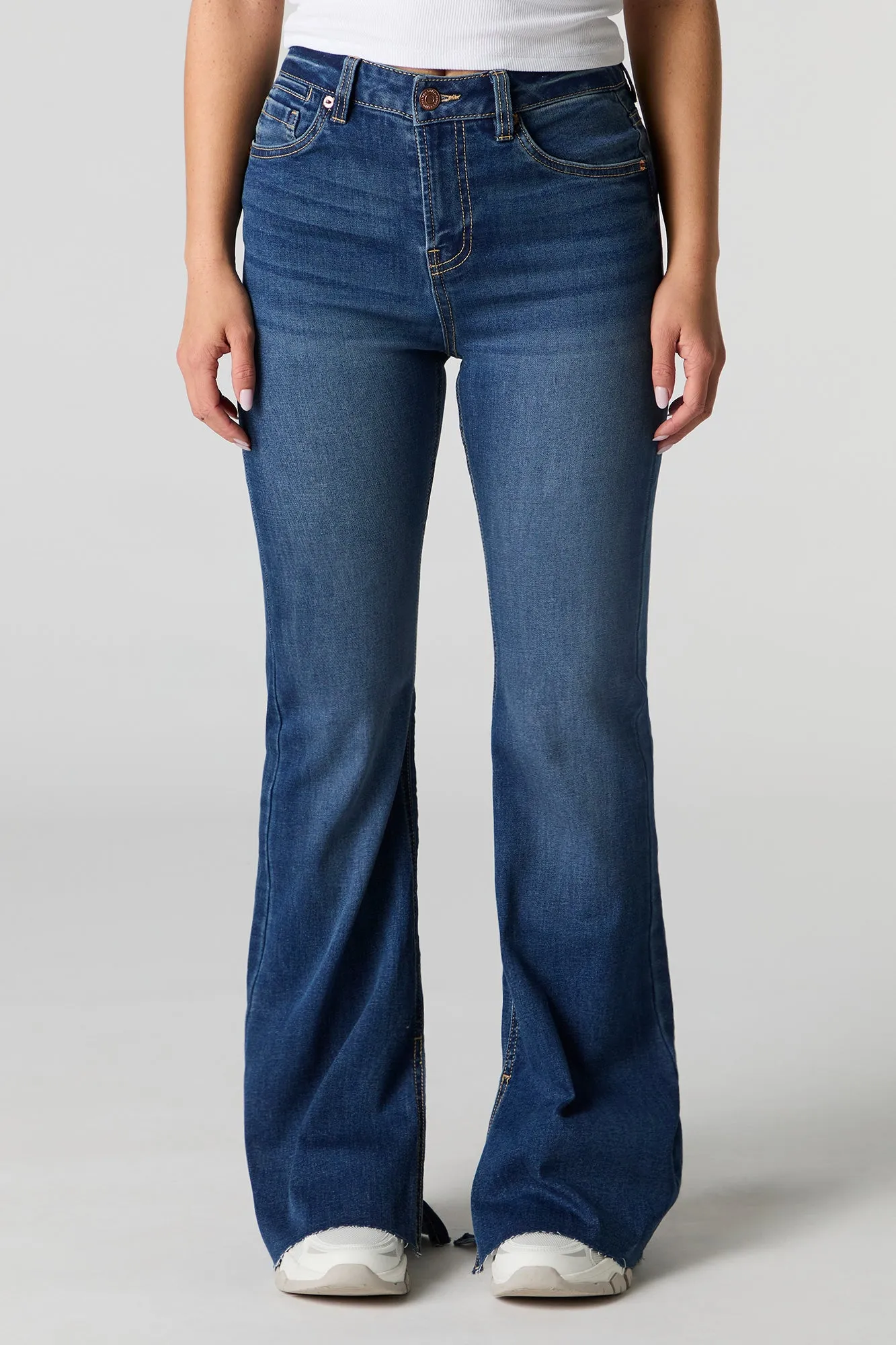 High Rise Split Hem Flare Jean sold by Urban Planet product image thumbnail 5