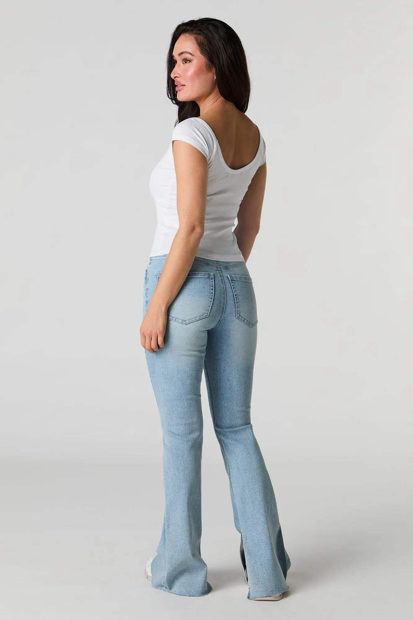 High Rise Split Hem Flare Jean sold by Urban Planet product image thumbnail 3