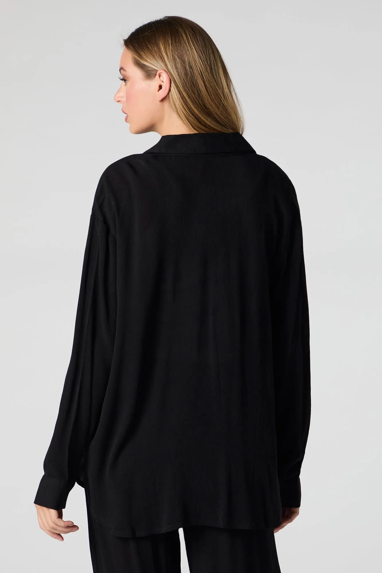 Flowy Oversized Button-Up Top sold by Urban Planet product image thumbnail 5