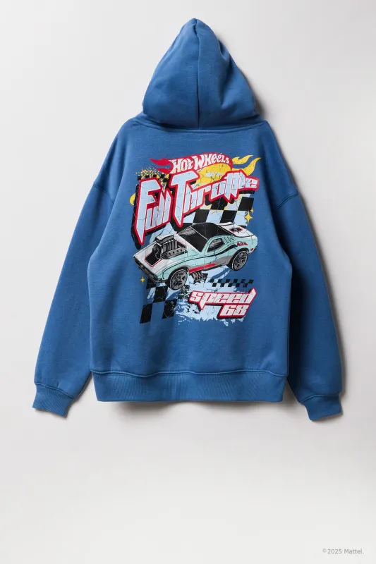 Haut à capuchon en molleton à imprimé Hot Wheels™ Boys Full Throttle sold by Urban Planet
