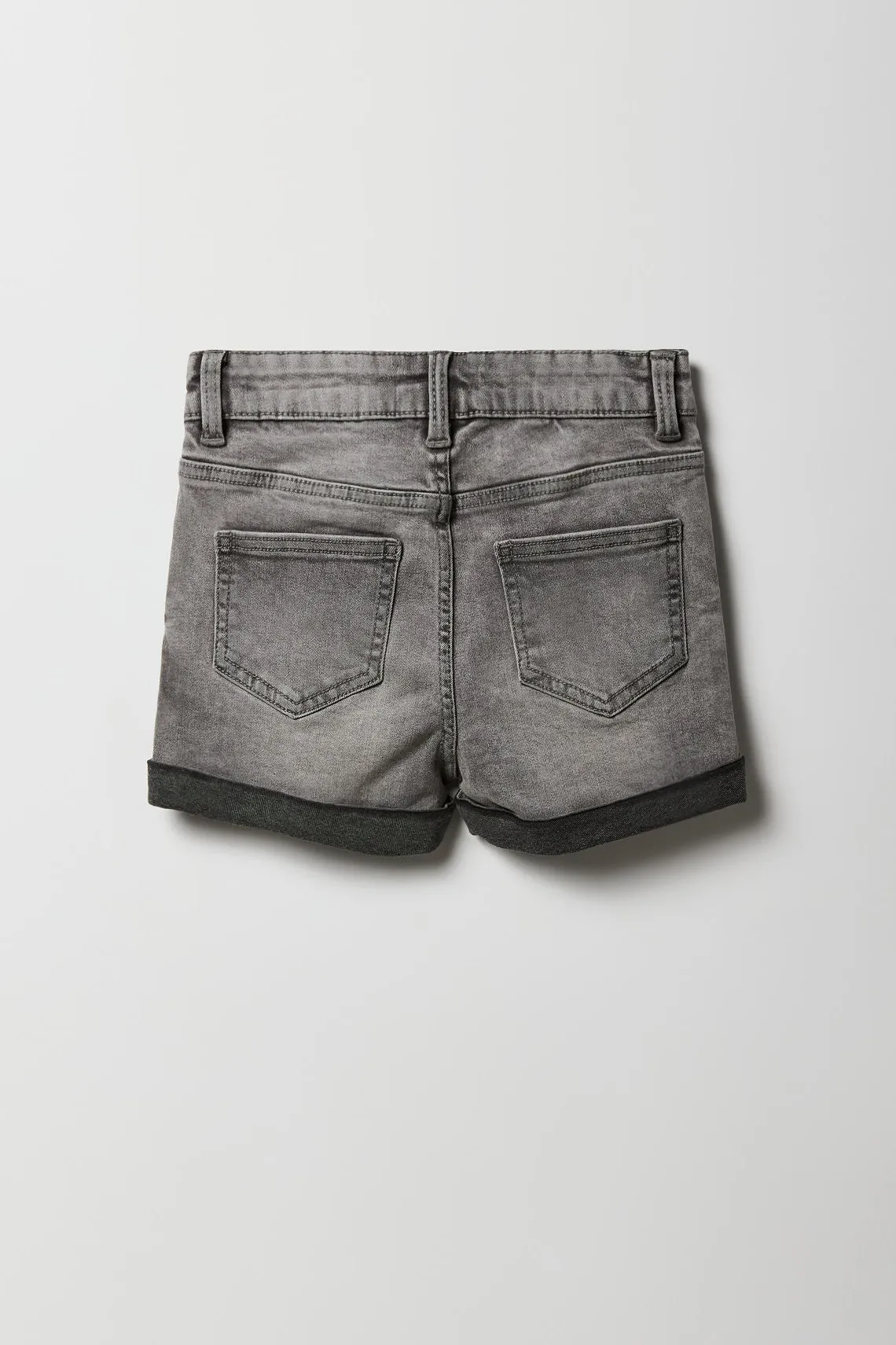 Short court mi-taille en denim d'aspect usé pour fille sold by Urban Planet product image thumbnail 4