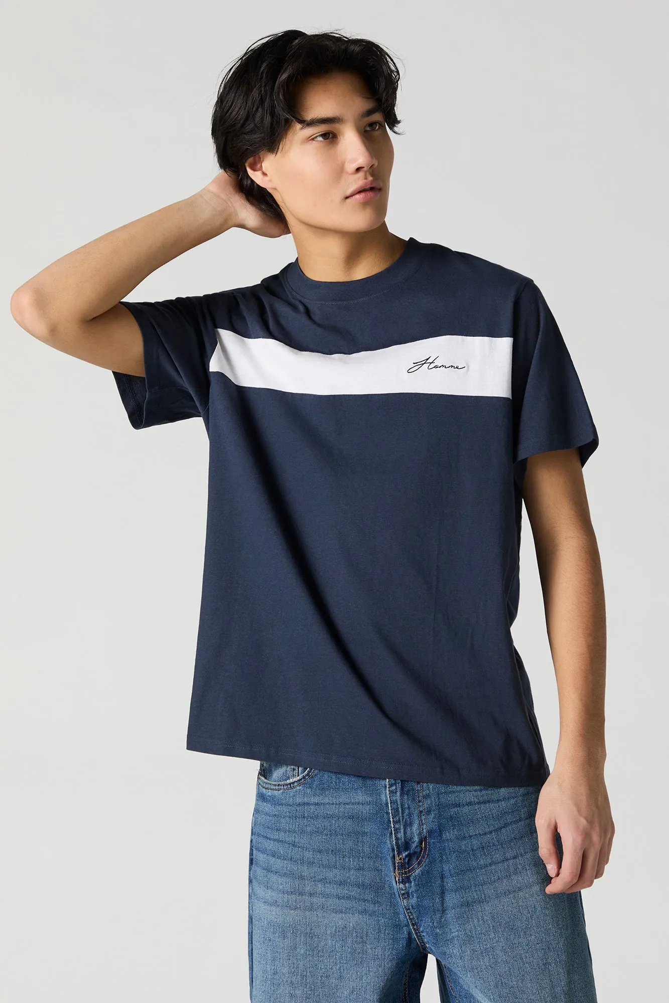 T-shirt avec motif brodé et blocs de couleurs sold by Urban Planet