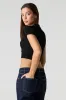 Ribbed Knit Button Front Polo Top sold by Urban Planet