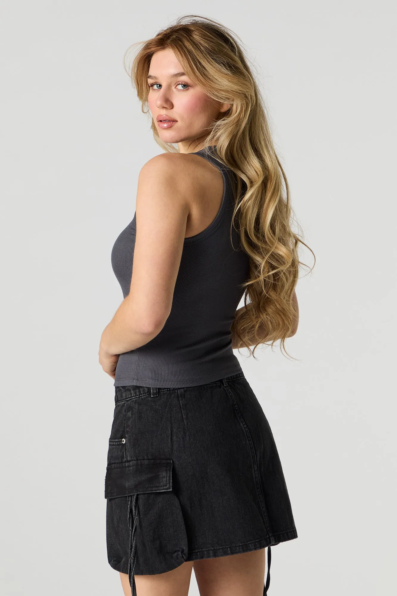 Denim Multi Pocket Mini Cargo Skirt sold by Urban Planet product image thumbnail 5