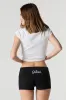 Graphic Foldover Waist Shortie sold by Urban Planet