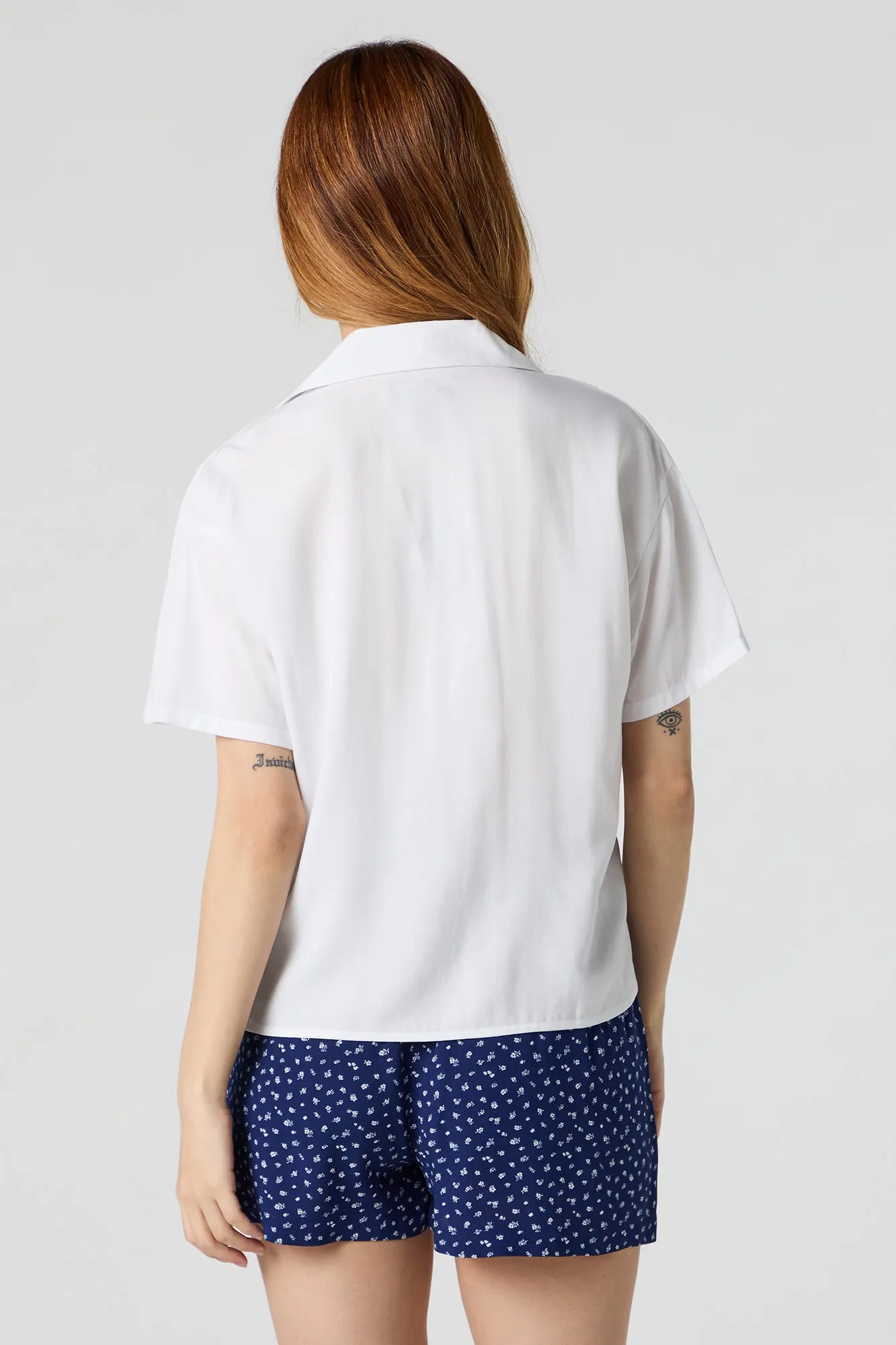 Oversized Collared Button-Up Short Sleeve Top sold by Urban Planet product image thumbnail 2