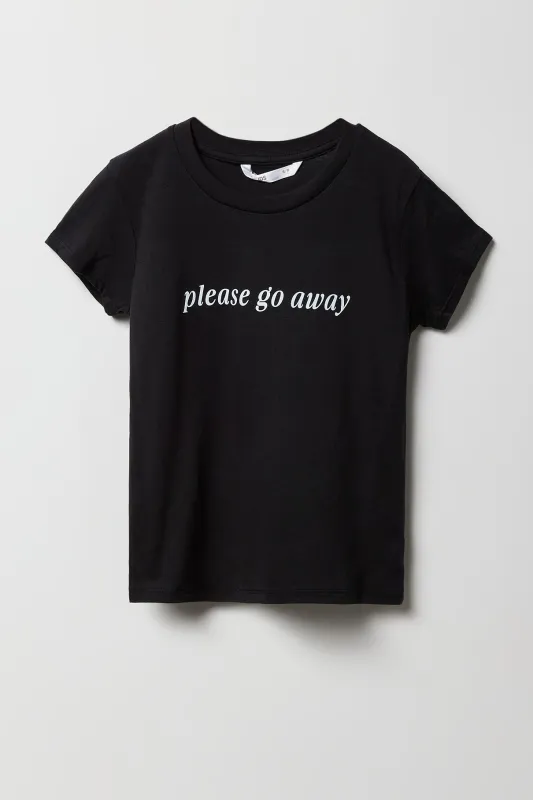 T-shirt à imprimé Please Go Away pour fille sold by Urban Planet