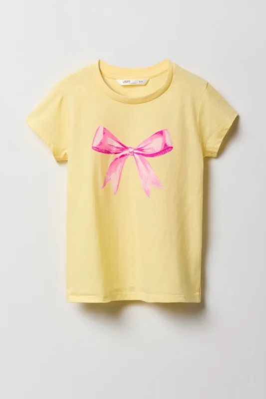 Girls Bow Graphic T-Shirt sold by Urban Planet