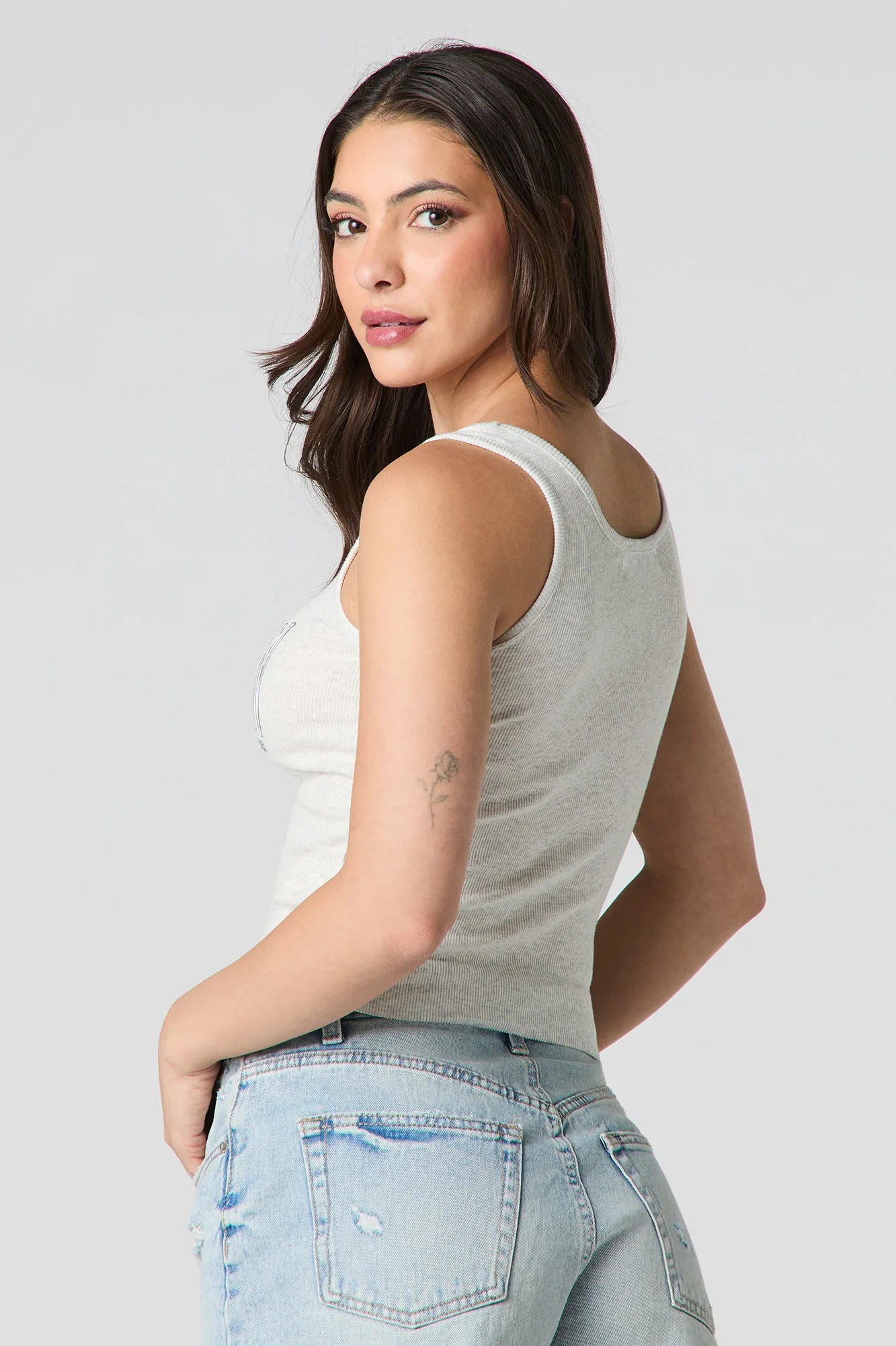 Charleston Graphic Ribbed Tank sold by Urban Planet product image thumbnail 2