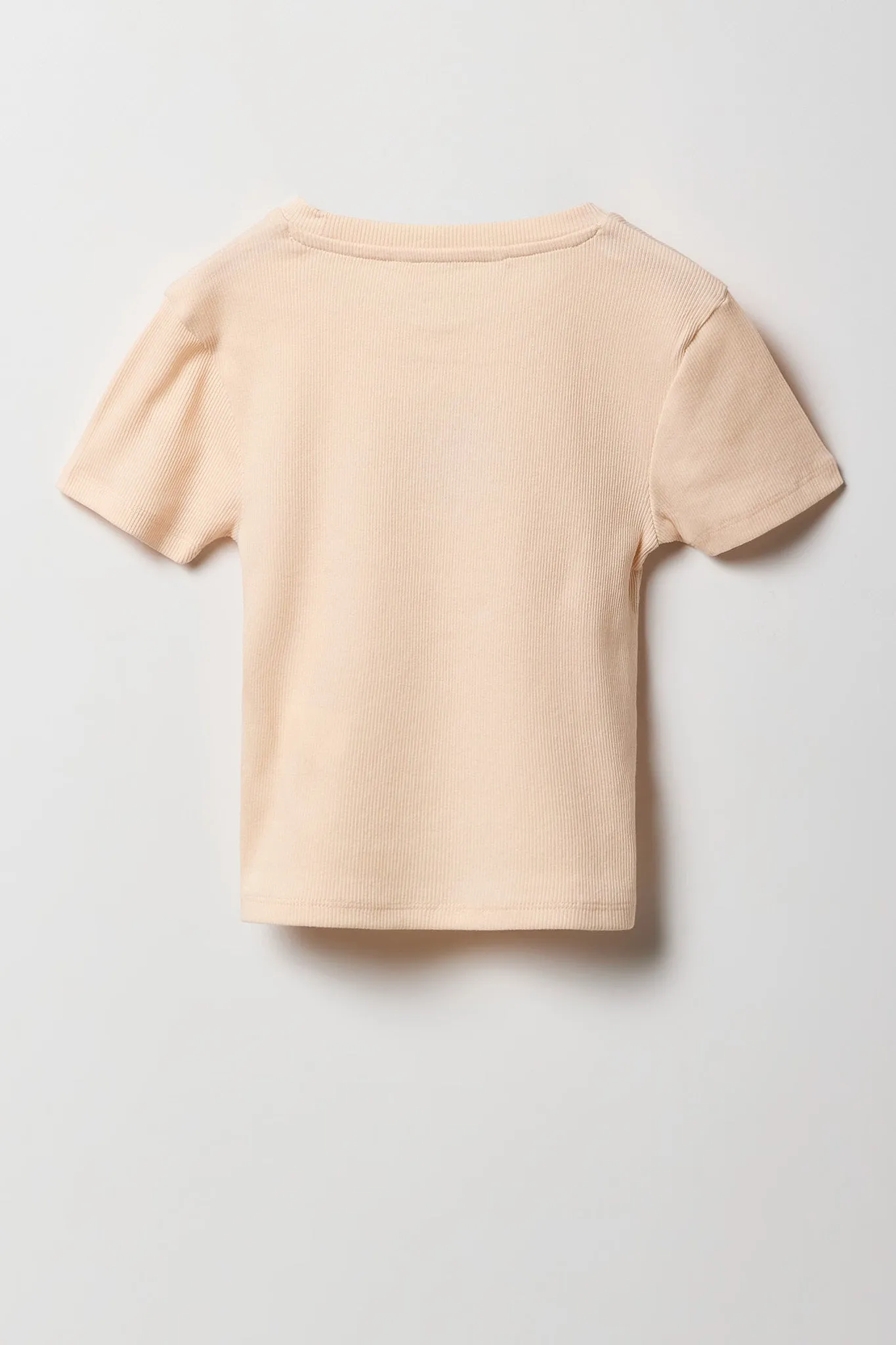 T-shirt ultracourt côtelé avec motif brodé pour fille sold by Urban Planet product image thumbnail 4