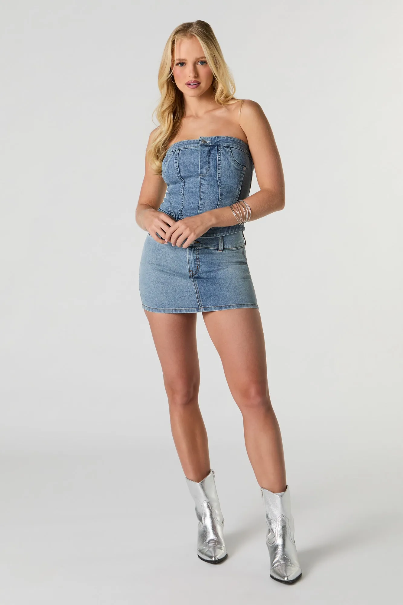 Haut tube en denim sold by Urban Planet product image thumbnail 3