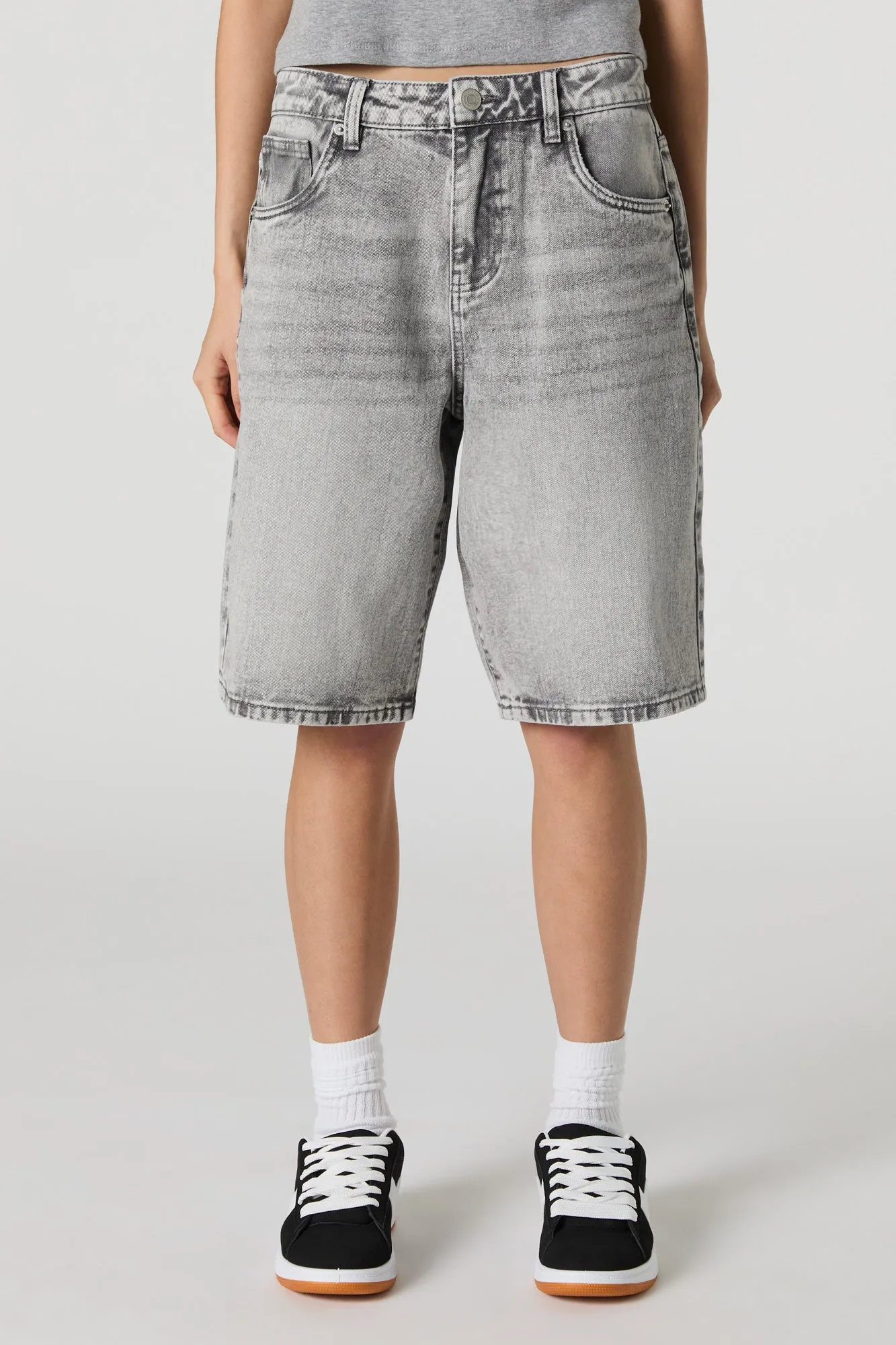 Grey Wash Jort sold by Urban Planet product image thumbnail 2