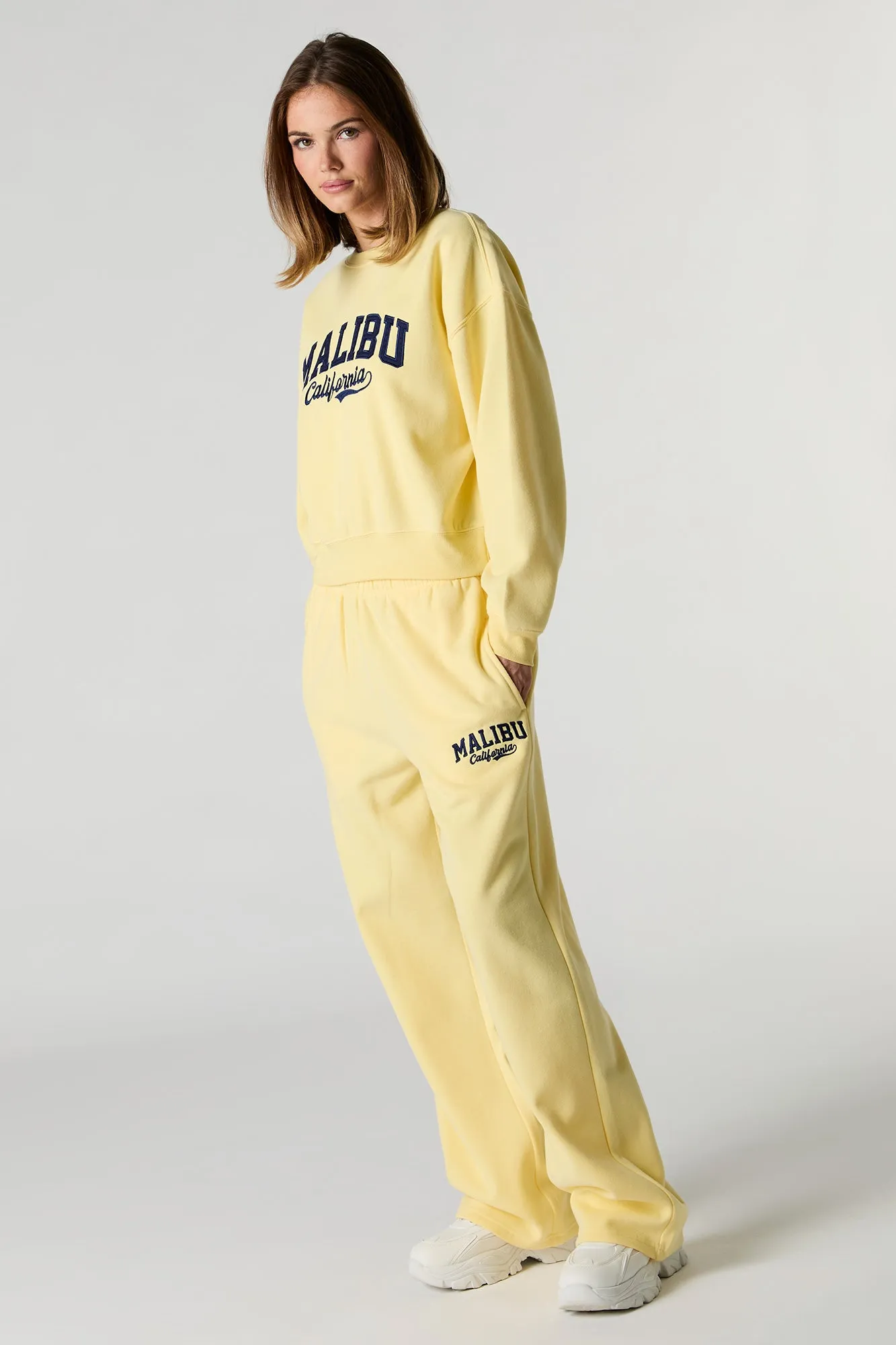 Fleece Varsity Wide Leg Sweatpant sold by Urban Planet