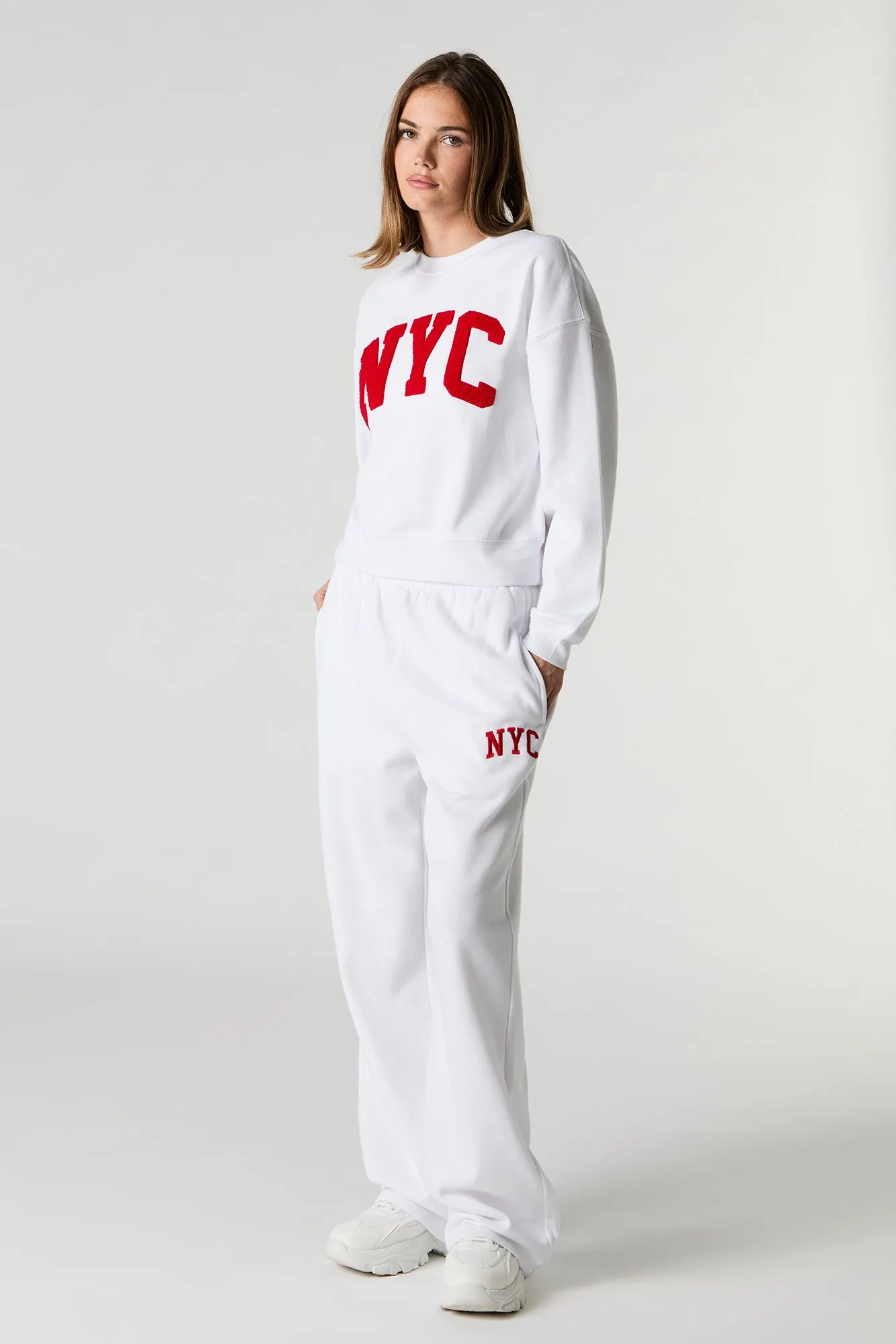 Fleece Varsity Wide Leg Sweatpant sold by Urban Planet product image thumbnail 5