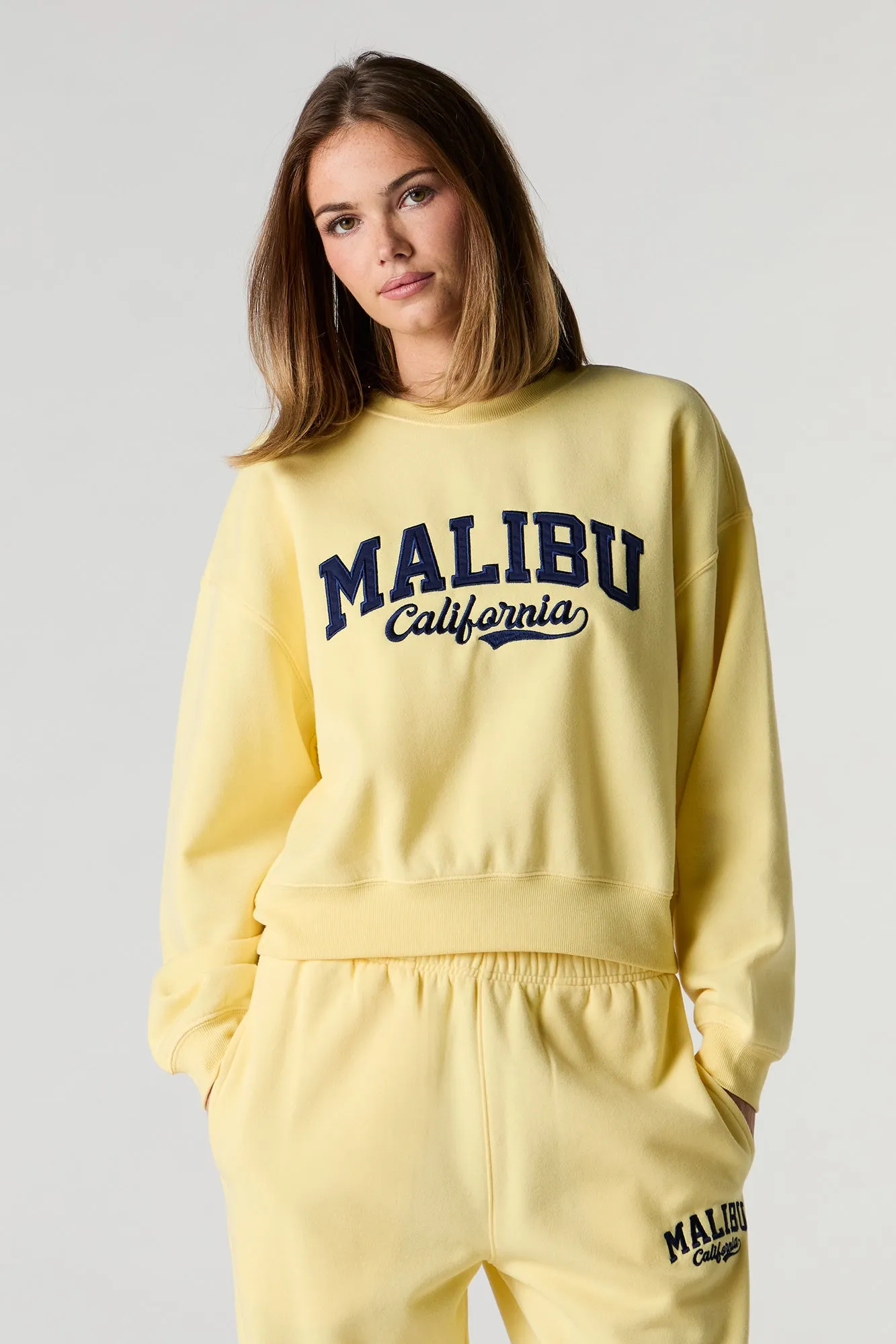 Fleece Varsity Crewneck Sweatshirt sold by Urban Planet product image thumbnail 4