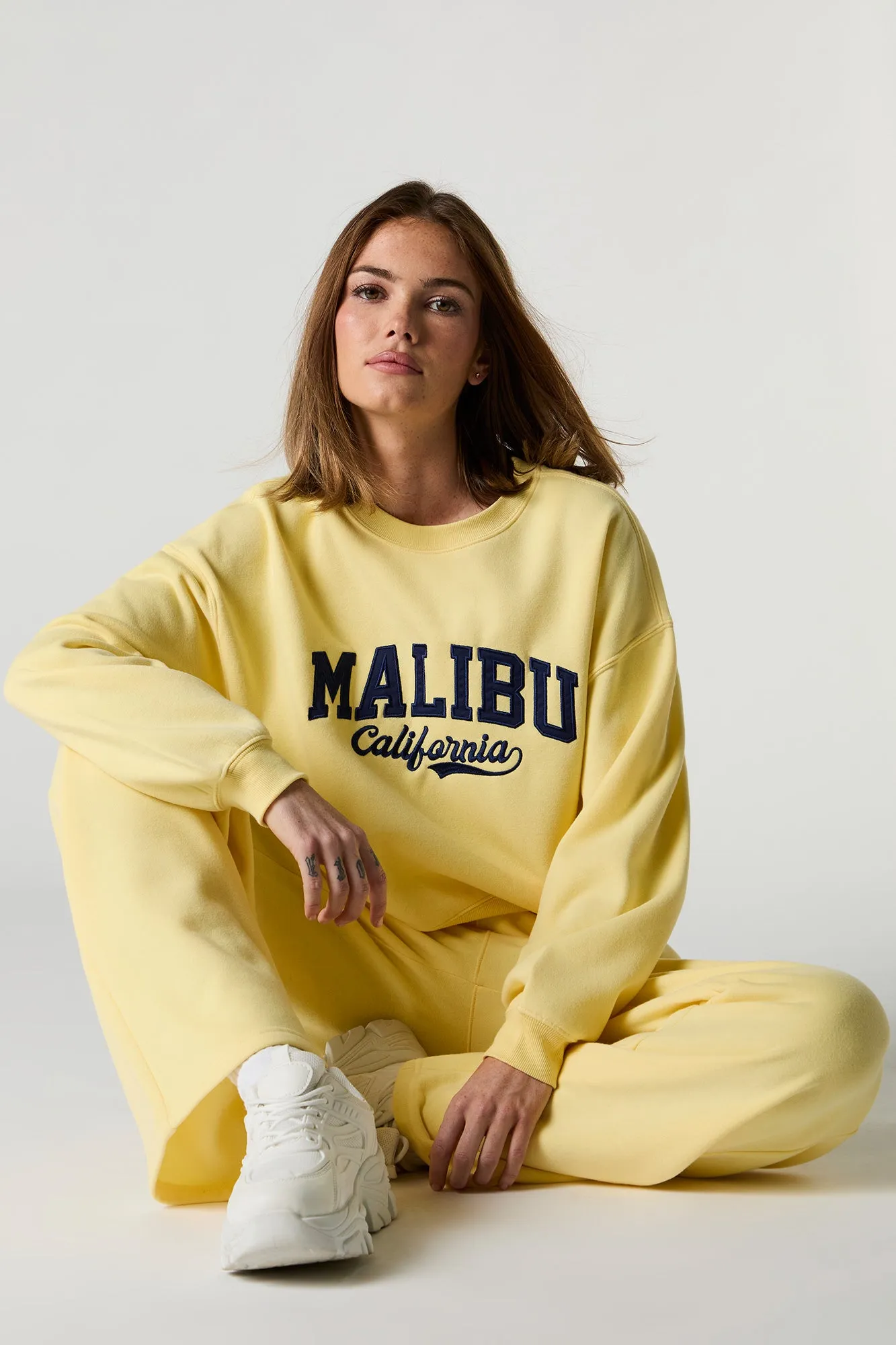 Fleece Varsity Crewneck Sweatshirt sold by Urban Planet