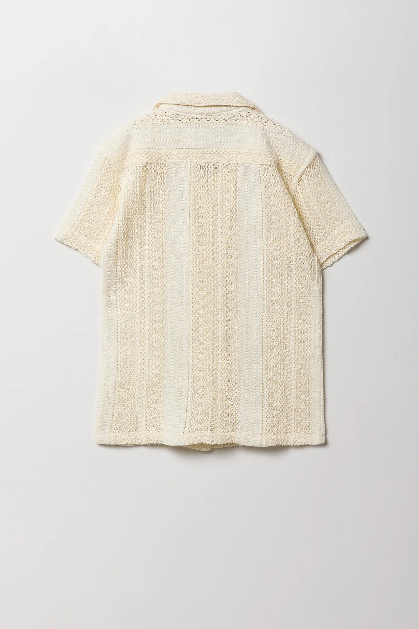 Boys Textured Open Knit Button-Up Top sold by Urban Planet product image thumbnail 2