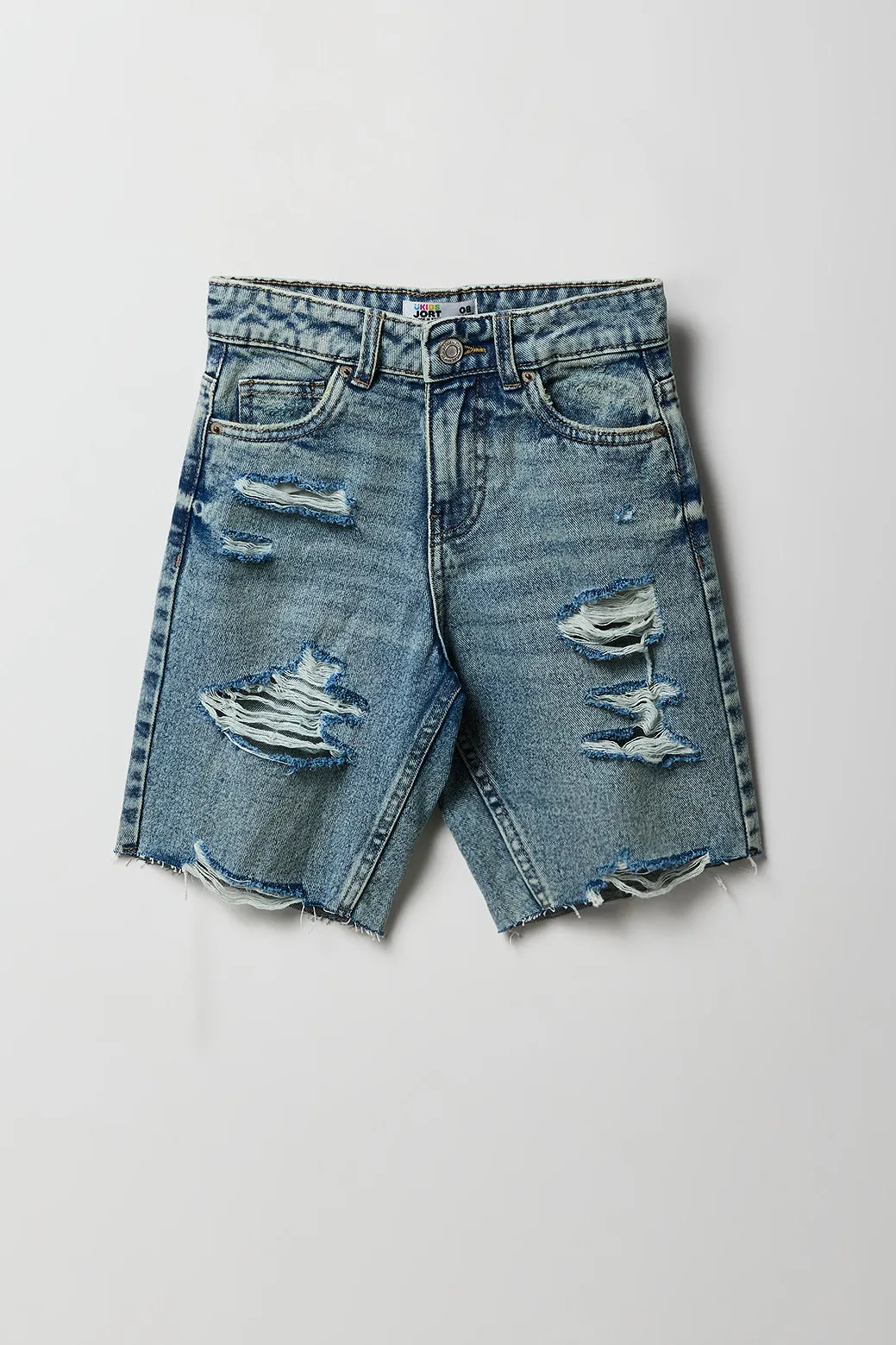 Girl Mid Rise Distressed Raw Hem Jort sold by Urban Planet product image thumbnail 3