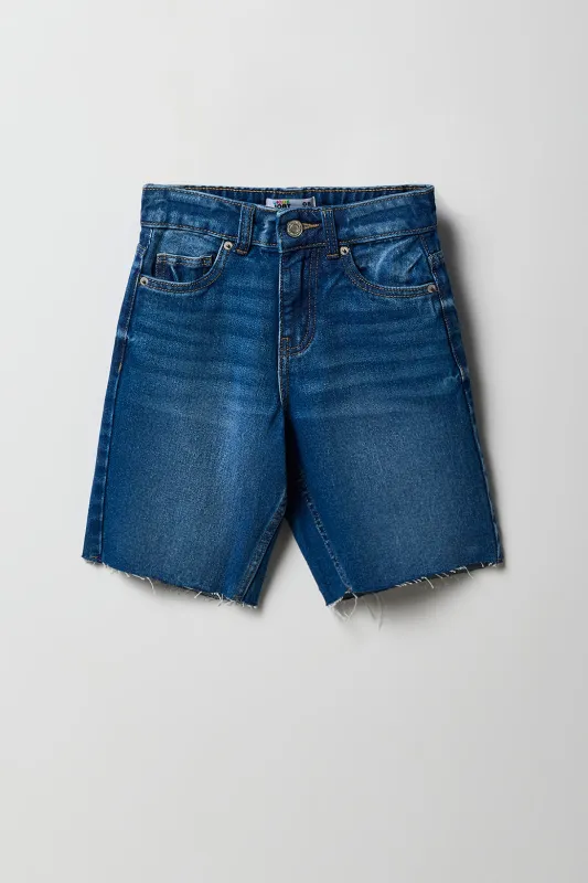 Girl Mid Rise Raw Hem Jort sold by Urban Planet