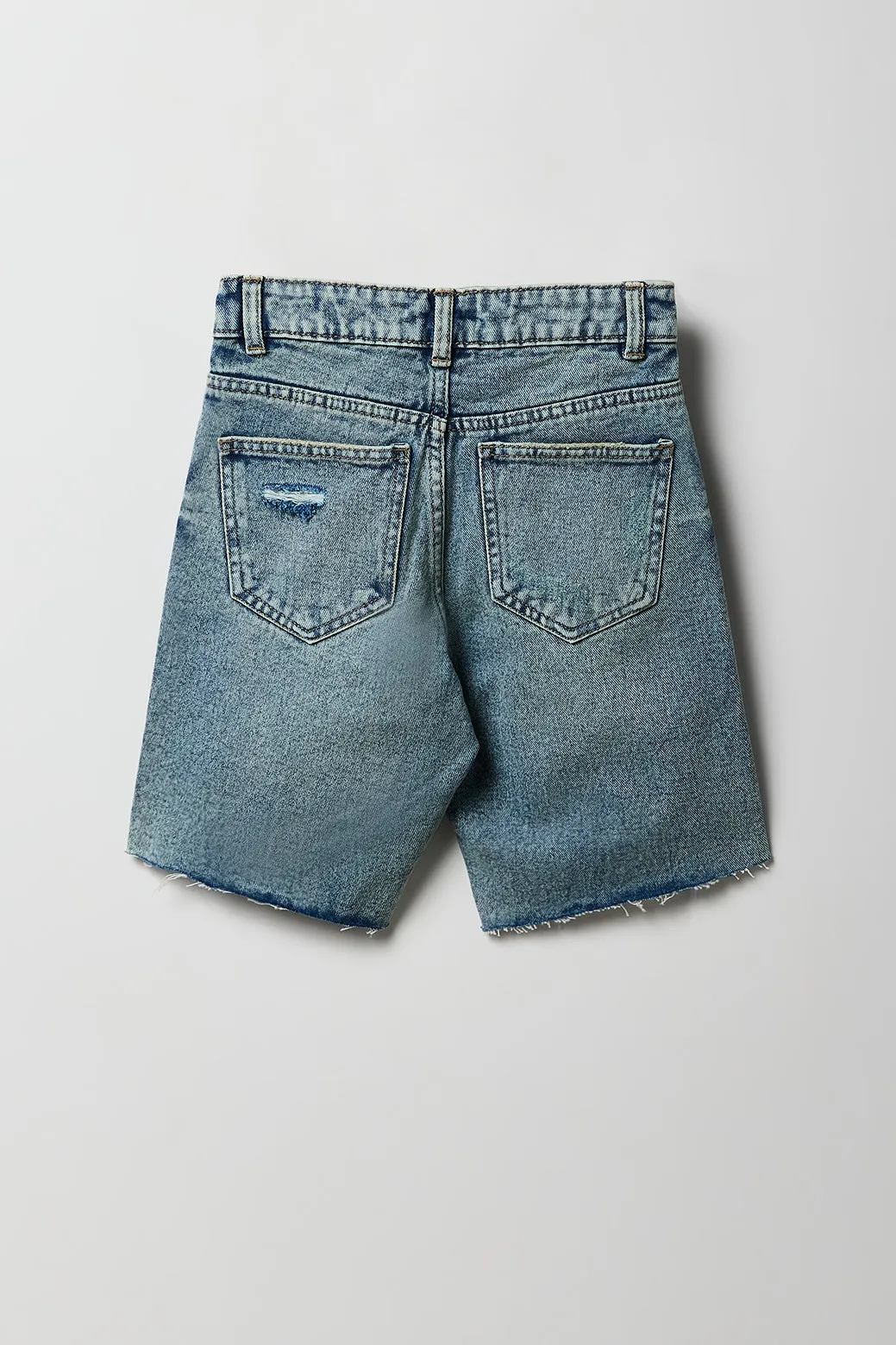 Jort mi-taille d'aspect usé à ourlet brut pour fille sold by Urban Planet product image thumbnail 4