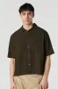 Boxy Button-Up Short Sleeve Top sold by Urban Planet