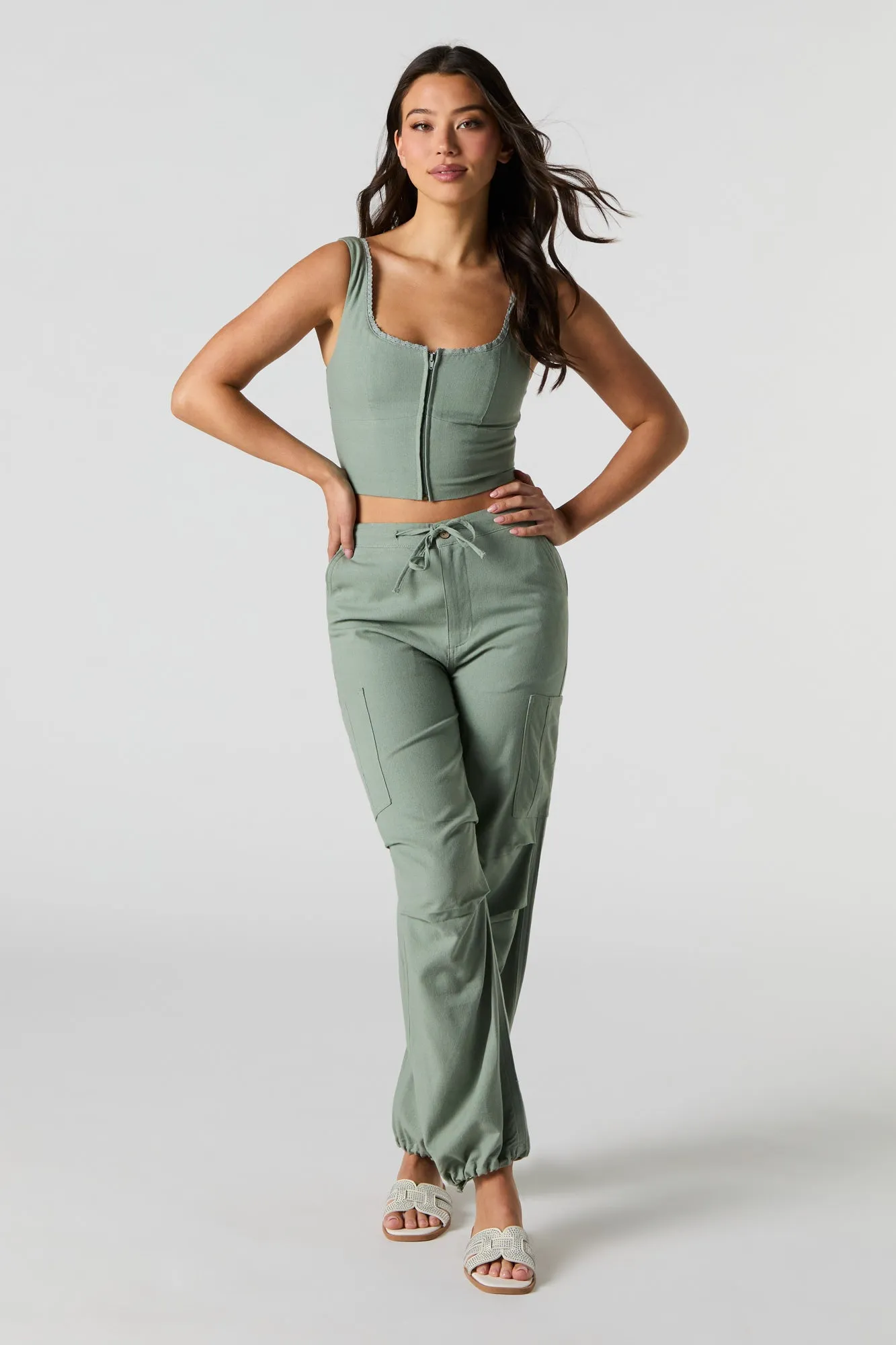 Débardeur-corset en lin avec fermeture à glissière sold by Urban Planet product image thumbnail 3