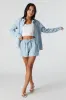 Linen Button-Up Long Sleeve Top sold by Urban Planet