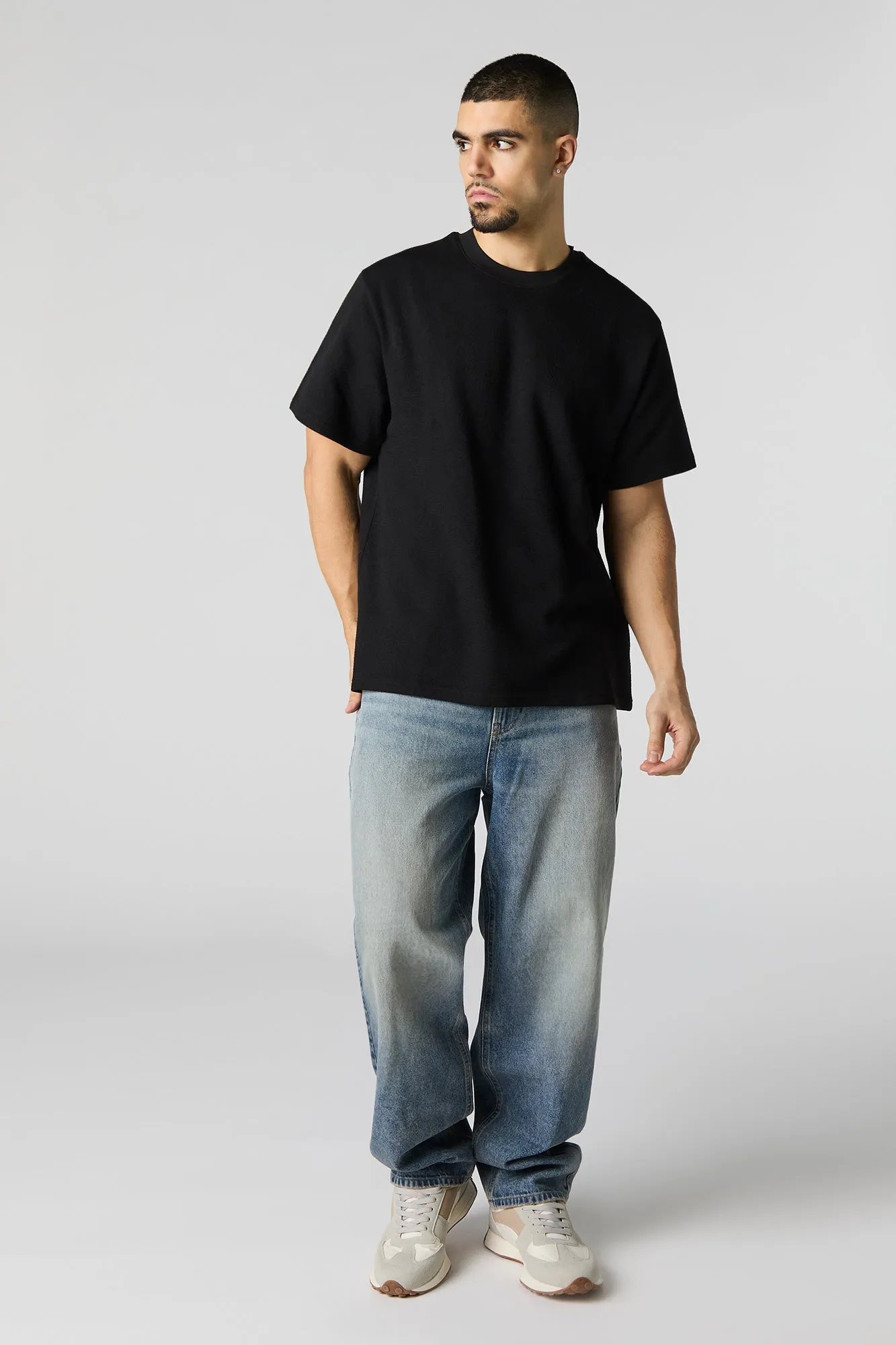 Textured Knit Crewneck T-Shirt sold by Urban Planet product image thumbnail 5