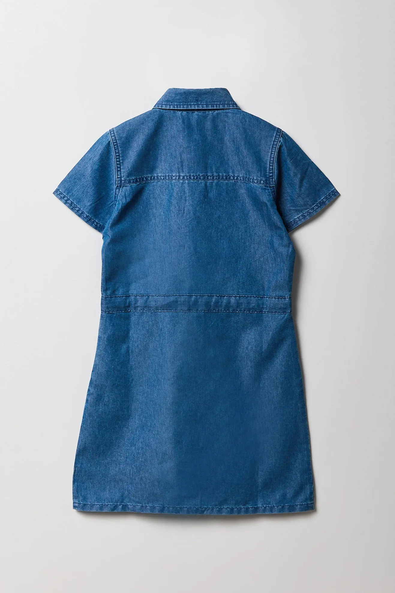 Girls Button-Up Chambray Collared Dress sold by Urban Planet product image thumbnail 4