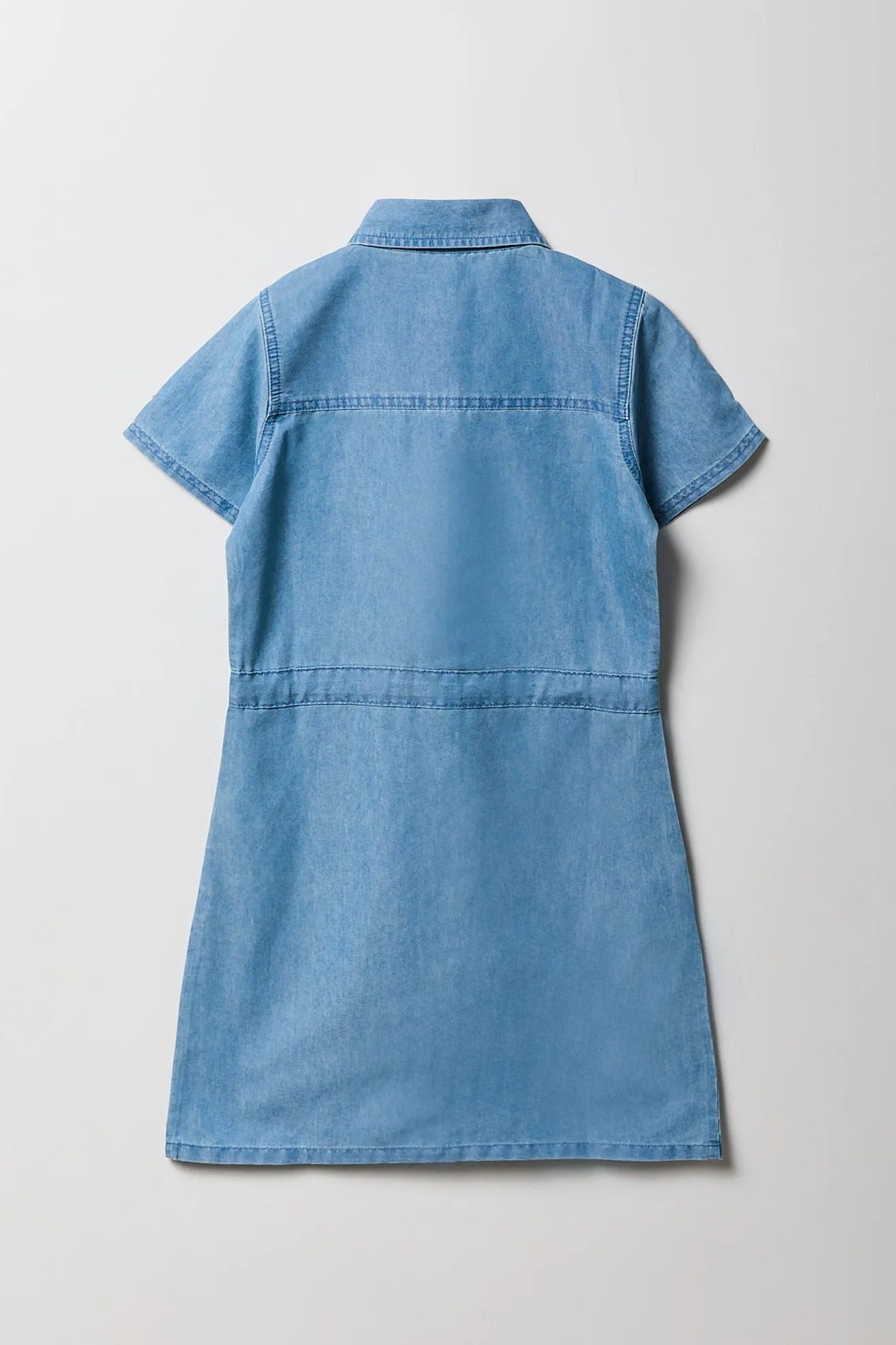 Girls Button-Up Chambray Collared Dress sold by Urban Planet product image thumbnail 2