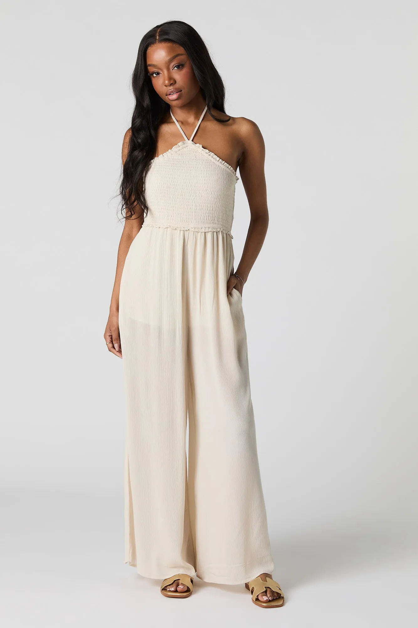 Halter Neck Wide Leg Jumpsuit sold by Urban Planet product image thumbnail 4