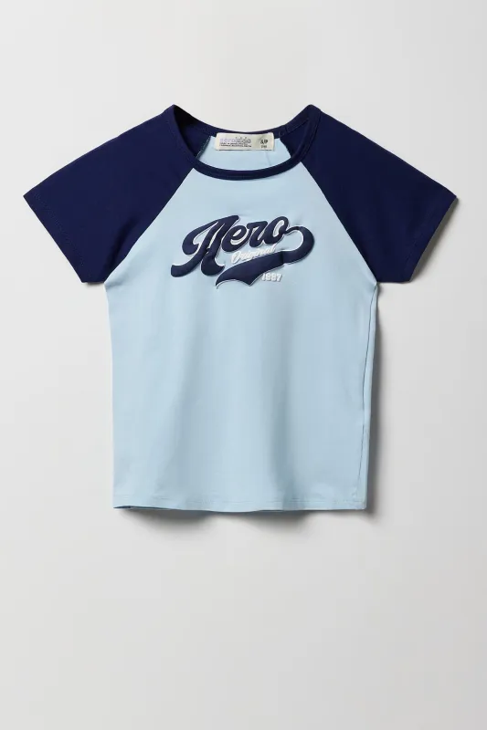 Girls Aero Puff Print Raglan T-Shirt sold by Urban Planet