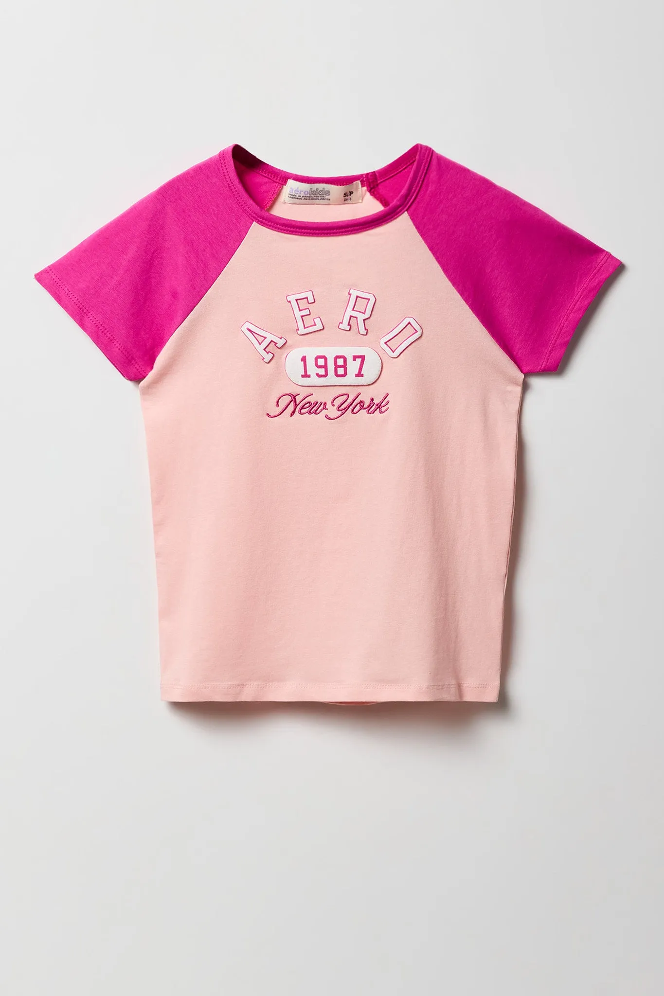 Girls Aero New York Embroidered Raglan T-Shirt sold by Urban Planet