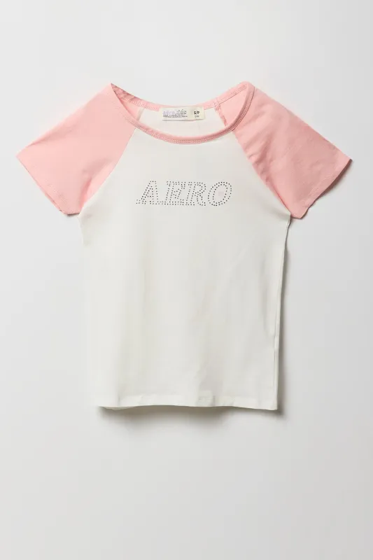 T-shirt raglan à imprimé Aero avec pierres du Rhin pour fille sold by Urban Planet
