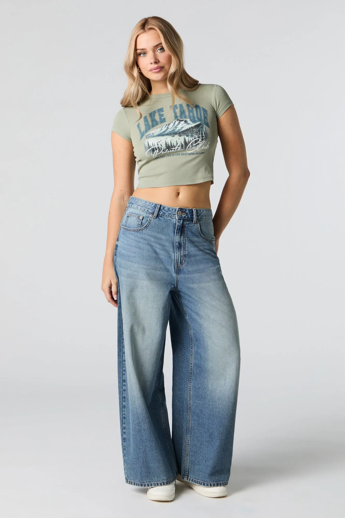 T-shirt ultracourt à imprimé Lake Tahoe sold by Urban Planet product image thumbnail 3