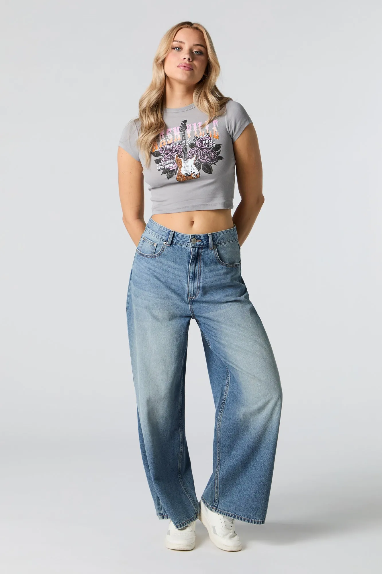 T-shirt ultracourt à imprimé Nashville sold by Urban Planet product image thumbnail 3