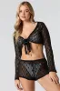 Crochet Tie Front Long Sleeve Cover-Up sold by Urban Planet