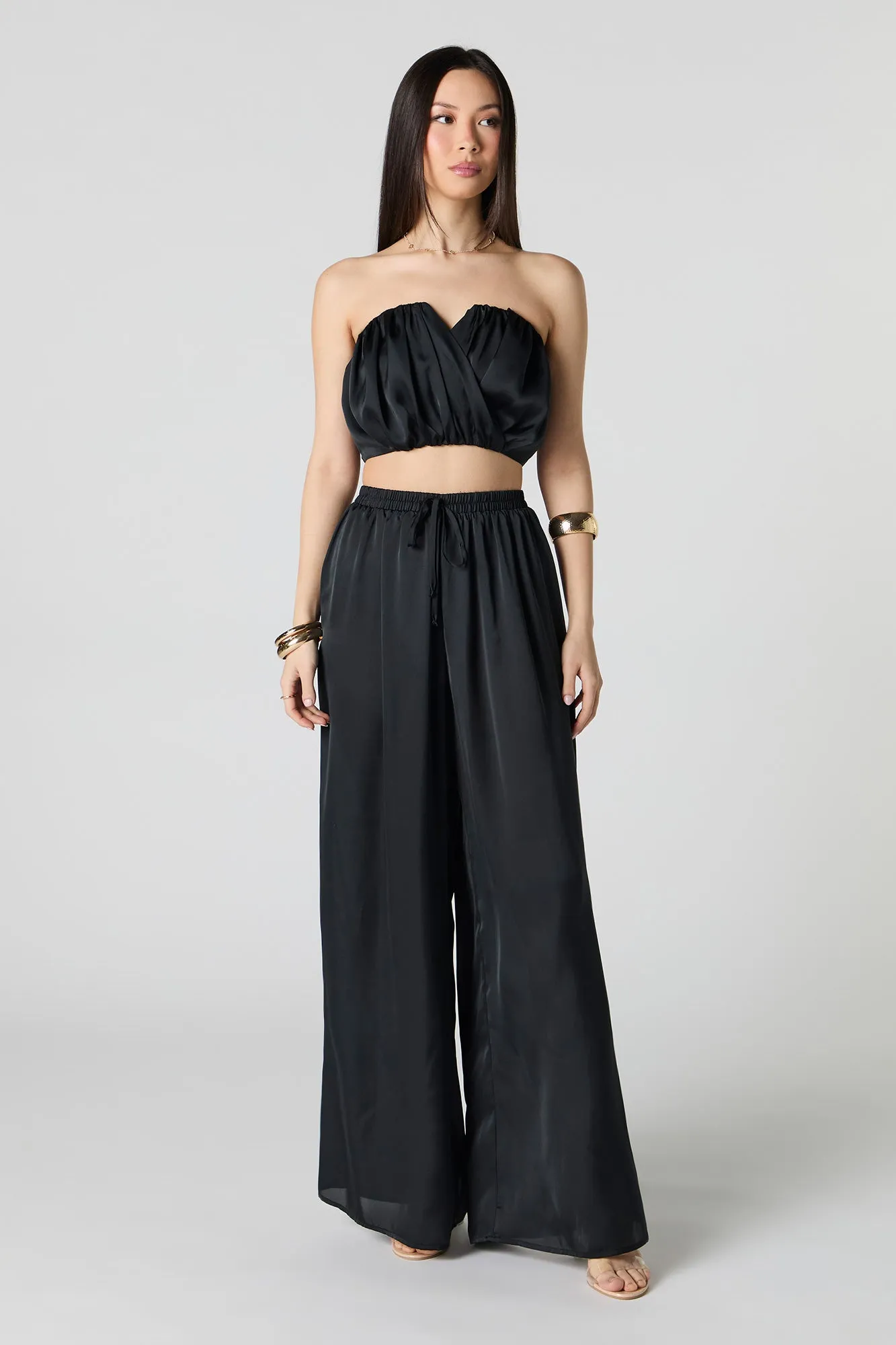 Pantalon à jambe large en satin sold by Urban Planet product image thumbnail 5