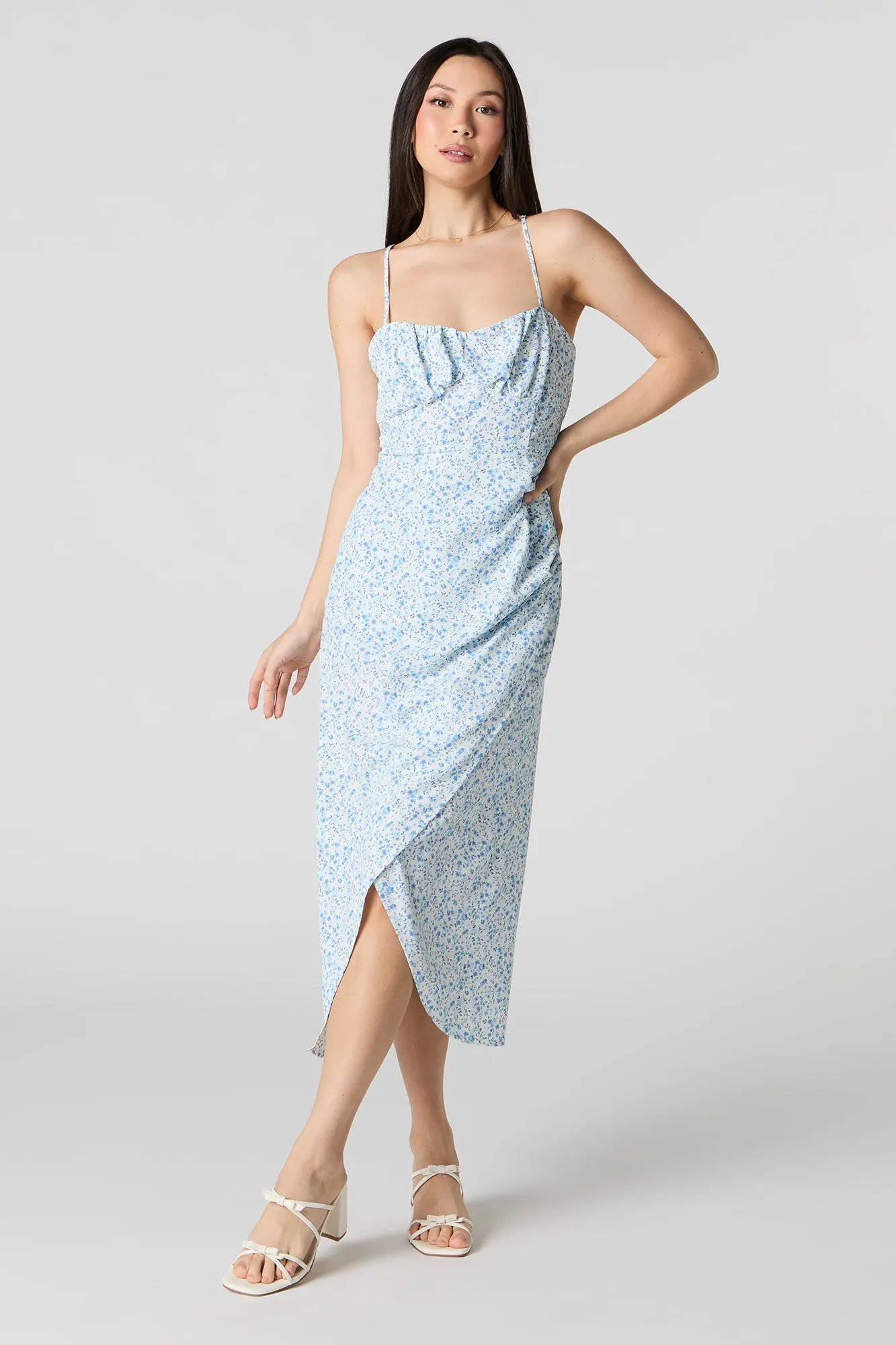 Robe midi fleurie avec fente latérale sold by Urban Planet product image thumbnail 4