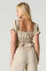 Tie Front Lace Trim Crop Top sold by Urban Planet