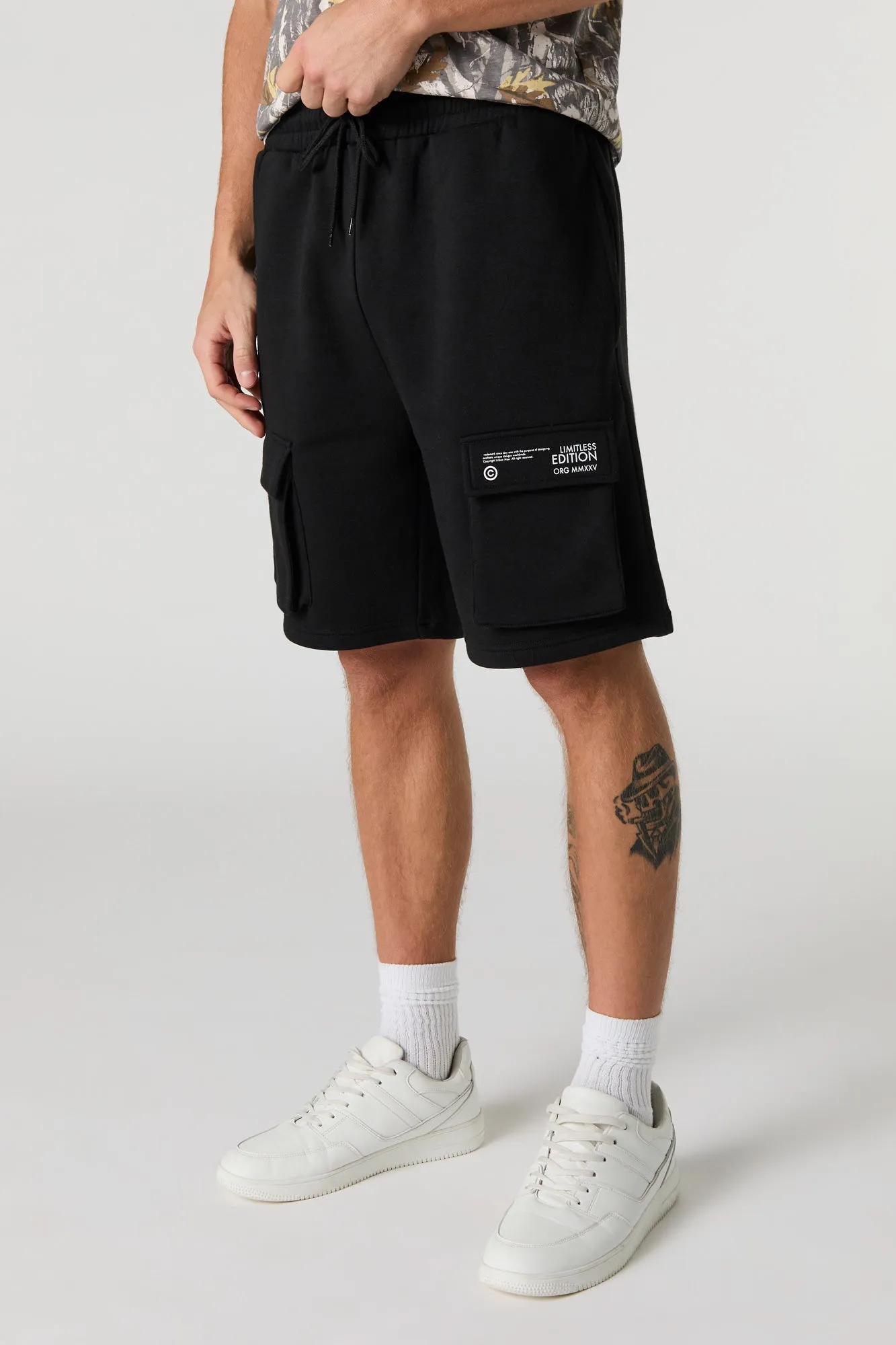 Limitless Edition Graphic Fleece Cargo Short sold by Urban Planet product image thumbnail 5