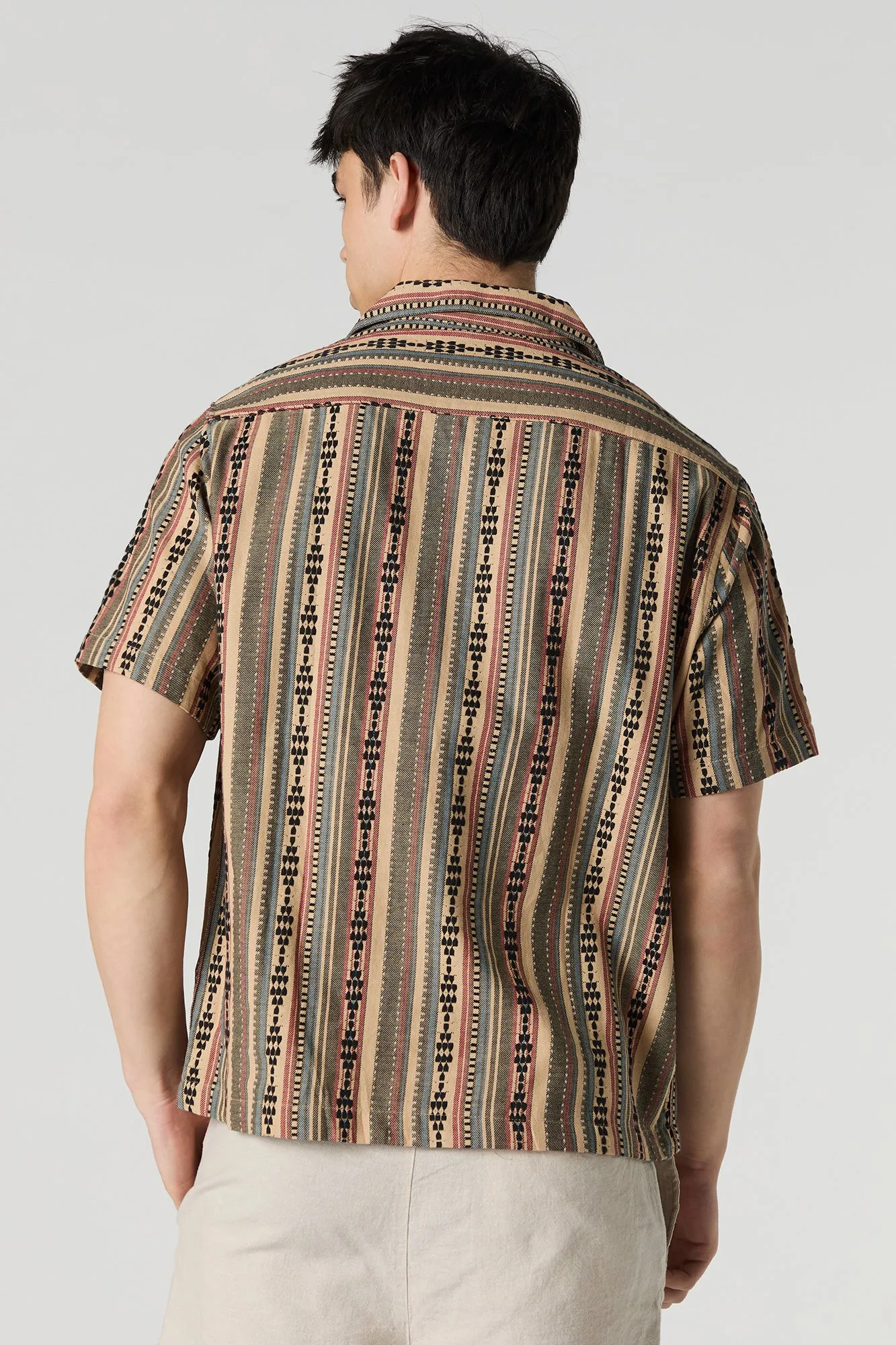 Striped Button-Up Short Sleeve Top sold by Urban Planet product image thumbnail 2