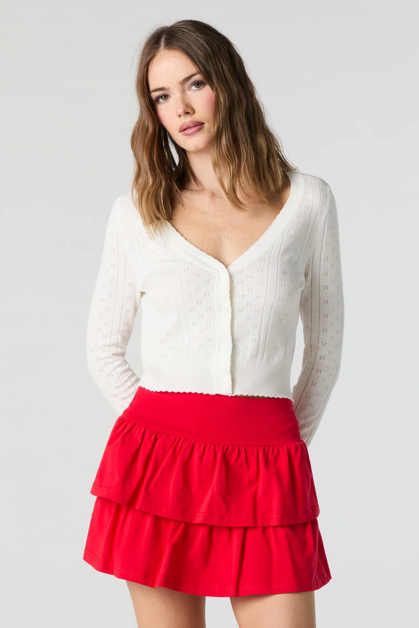 Jersey Ruffled Tiered Mini Skort sold by Urban Planet product image thumbnail 5
