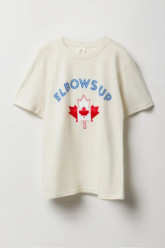 Boys Elbows Up Canada Graphic T-Shirt sold by Urban Planet