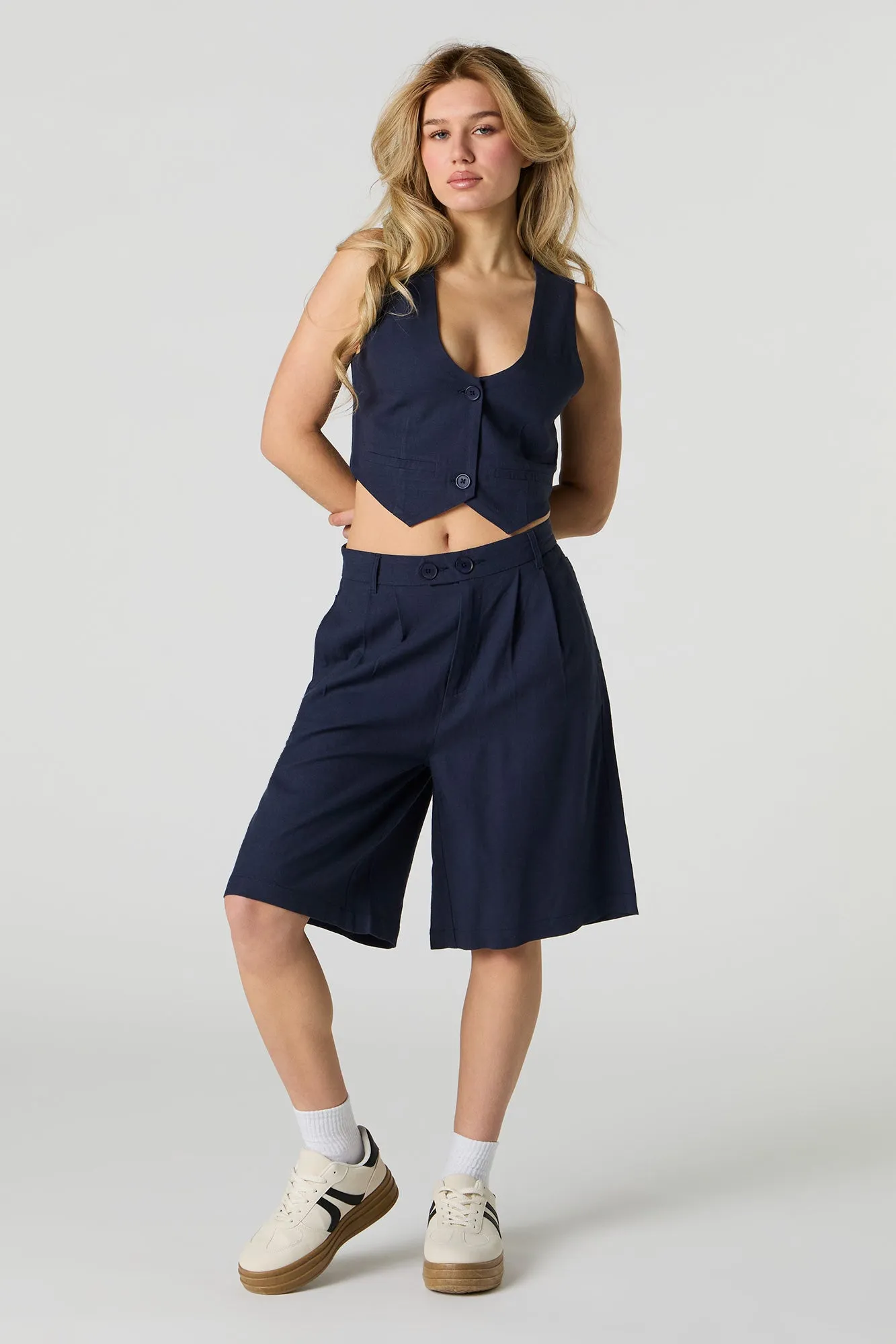 Linen Bermuda Dress Short sold by Urban Planet