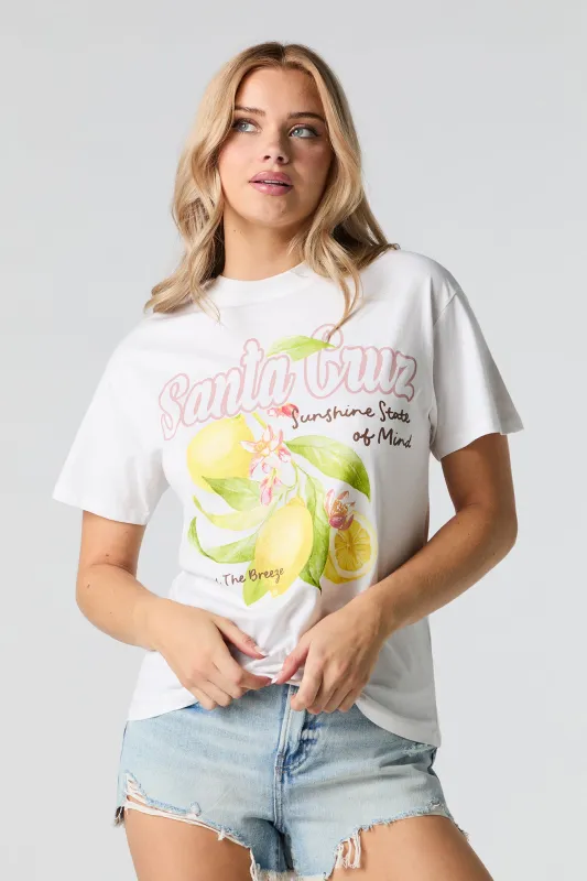 T-shirt de coupe garçonne à imprimé Santa Cruz sold by Urban Planet